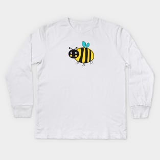 Honey bee character design illustration Kids Long Sleeve T-Shirt